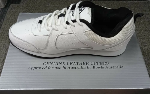 Lawn Bowls Shoes AVALON Men’s BETA Bowls Australia approved White Leather upper