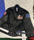 Super Bowl 56 Women's Starter x MSX Black Satin  Jacket Los Angeles Rams Small