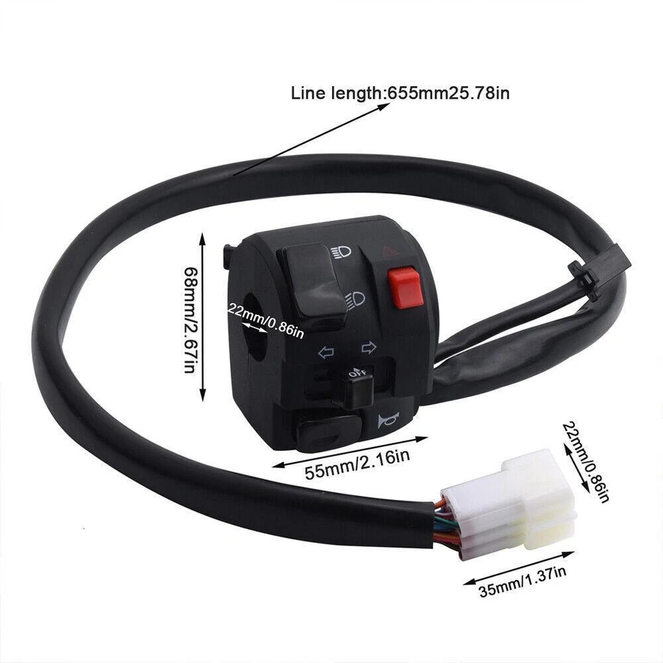 Motorcycle Handlebar Horn Turn Signal Light Kill On-Off Multi Control Switch Kit - Image 4 of 4