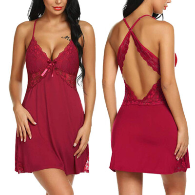 Women Lady Sexy Lingerie Lace Cotton Dress Underwear Babydoll Nightwear  Pajamas | eBay