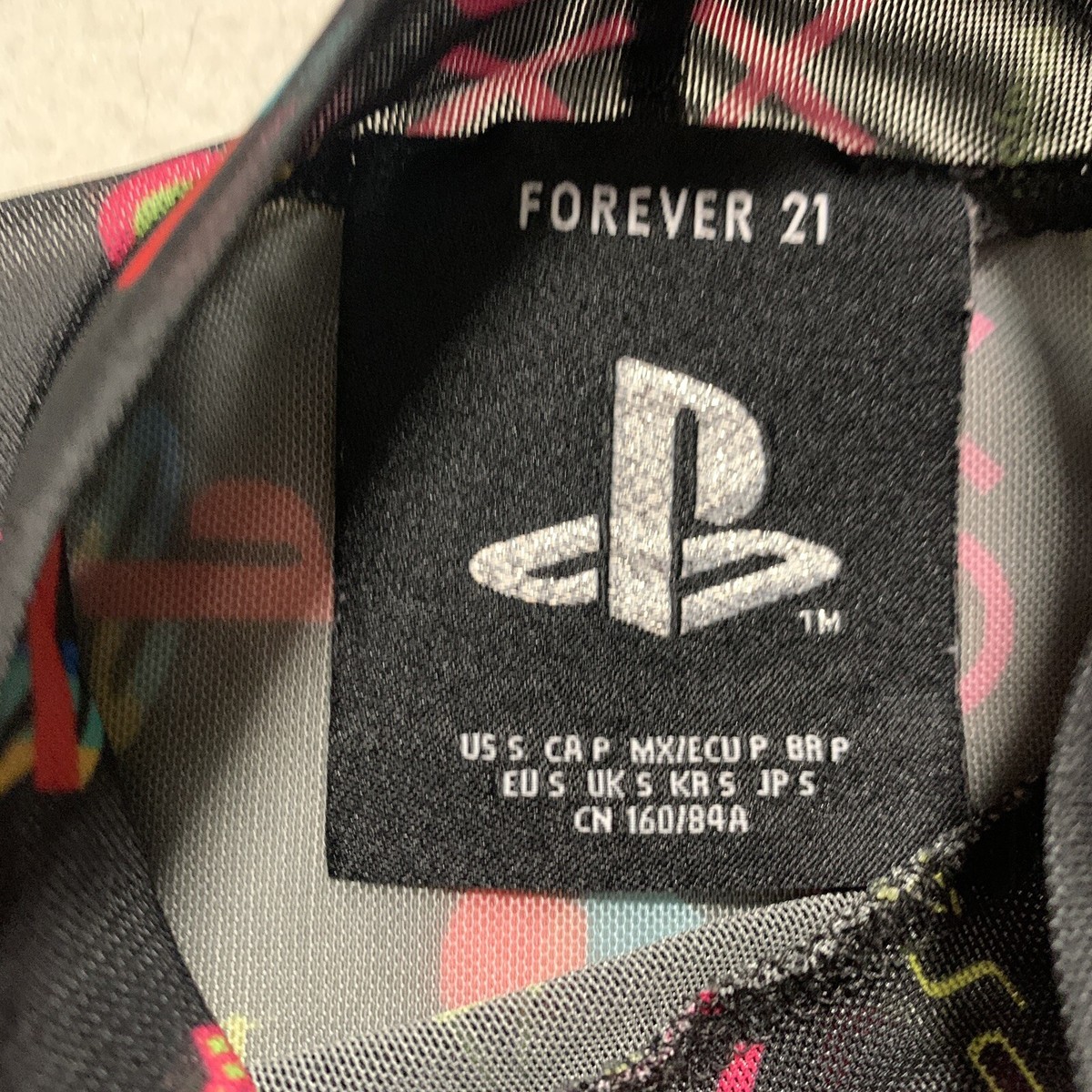 FOREVER 21 Playstation Top Sheer Mesh Juniors Womens Small E-Girl