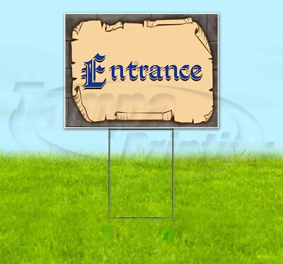 ENTRANCE 18x24 Yard Sign Corrugated Plastic Bandit Lawn Business USA ...