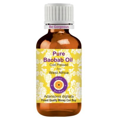 Pure Baobab Oil (Adansonia digitata) Cold Pressed for Skin, Hair & Massage