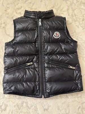 Moncler Boys Kids Down Vest  Black