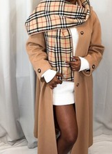 L.a.s. England Vintage Wool Cashmere Cape Coat With Custom Scarf Burberry D48