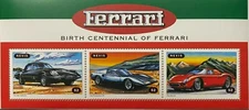 Nevis 1998 - Ferrari - Sheet of Three - MNH