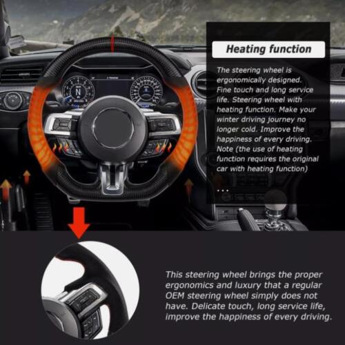 Carbon Fiber Steering Wheel with Heated For Ford Mustang EcoBoost GT 2018- 2023 - Picture 6 of 7