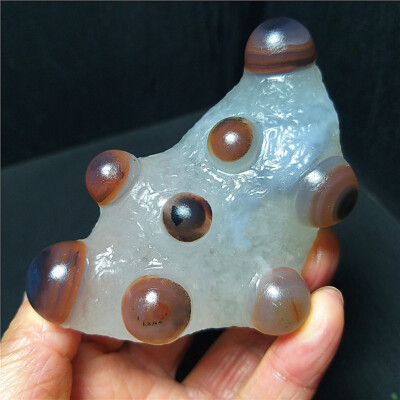 Rare 214.5G Natural Beautiful Gobi agate eyes Agate /Stone Healing A3882