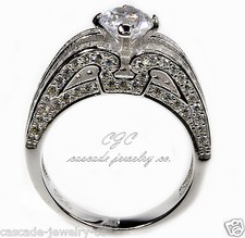 1.50 Carat SOLID STERLING SILVER Cubic Zirconia Engagement /Cocktail Ring 6.5 CZ