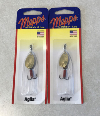 LOT OF 2 MEPPS AGLIA SPINNERS SIZE #1 COPPER GOLD RED Trout Panfish NEW FRANCE