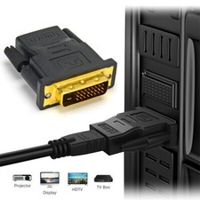 DVI-D Male 24 1 pin to HDMI Female 19-pin HD HDTV PC Monitor Display Adapter