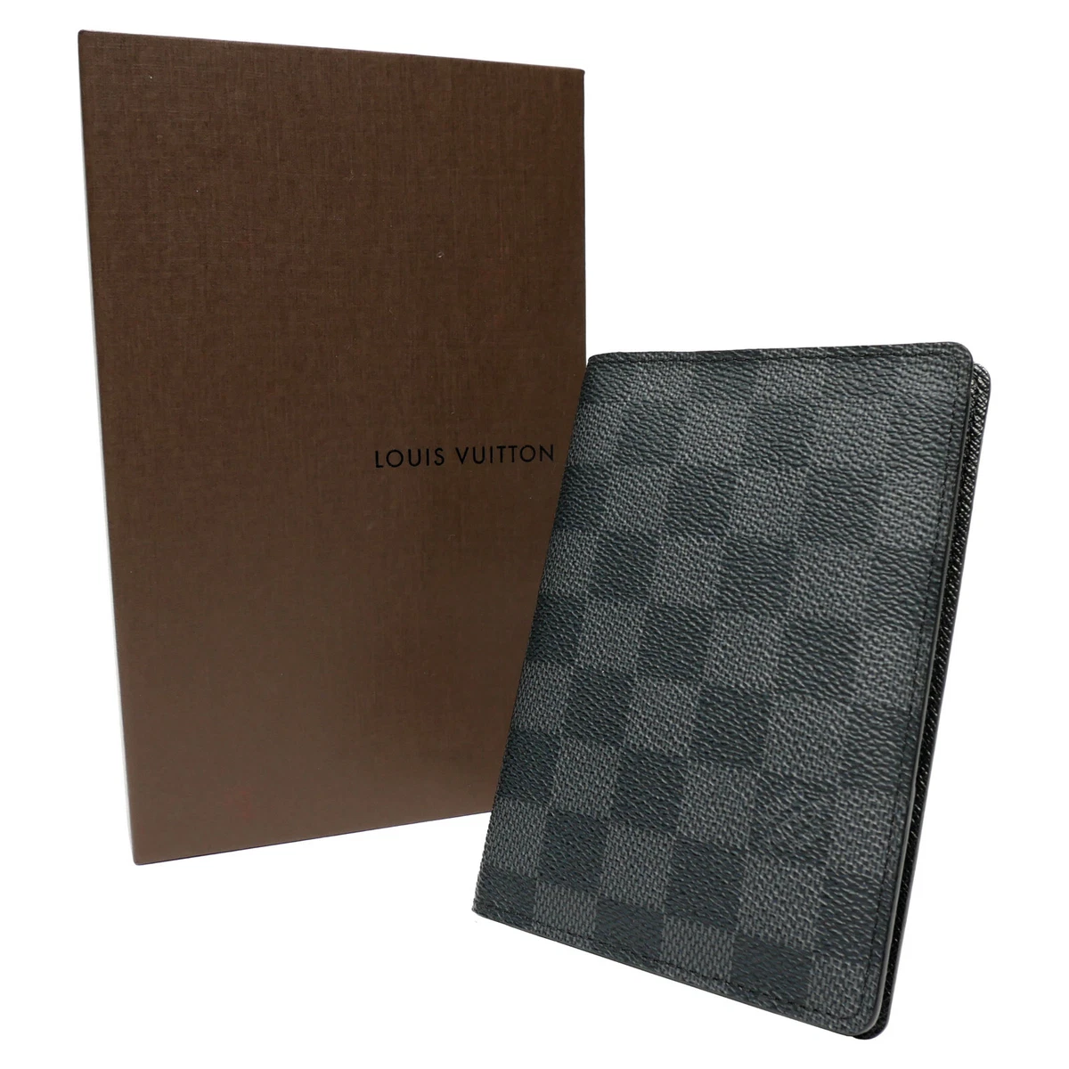 Louis Vuitton Damier Graphite Bifold Card Holder Pass Case Men Black/Gray  N60031