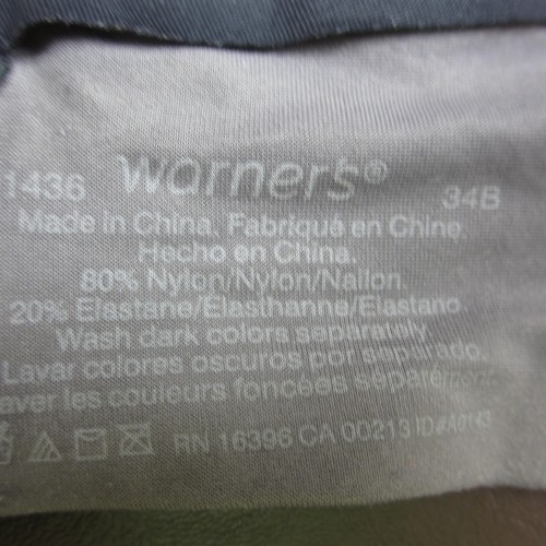 Warners Bra Size 34B Black Padded Underwire Adjustable Clasp Back - Picture 10 of 11