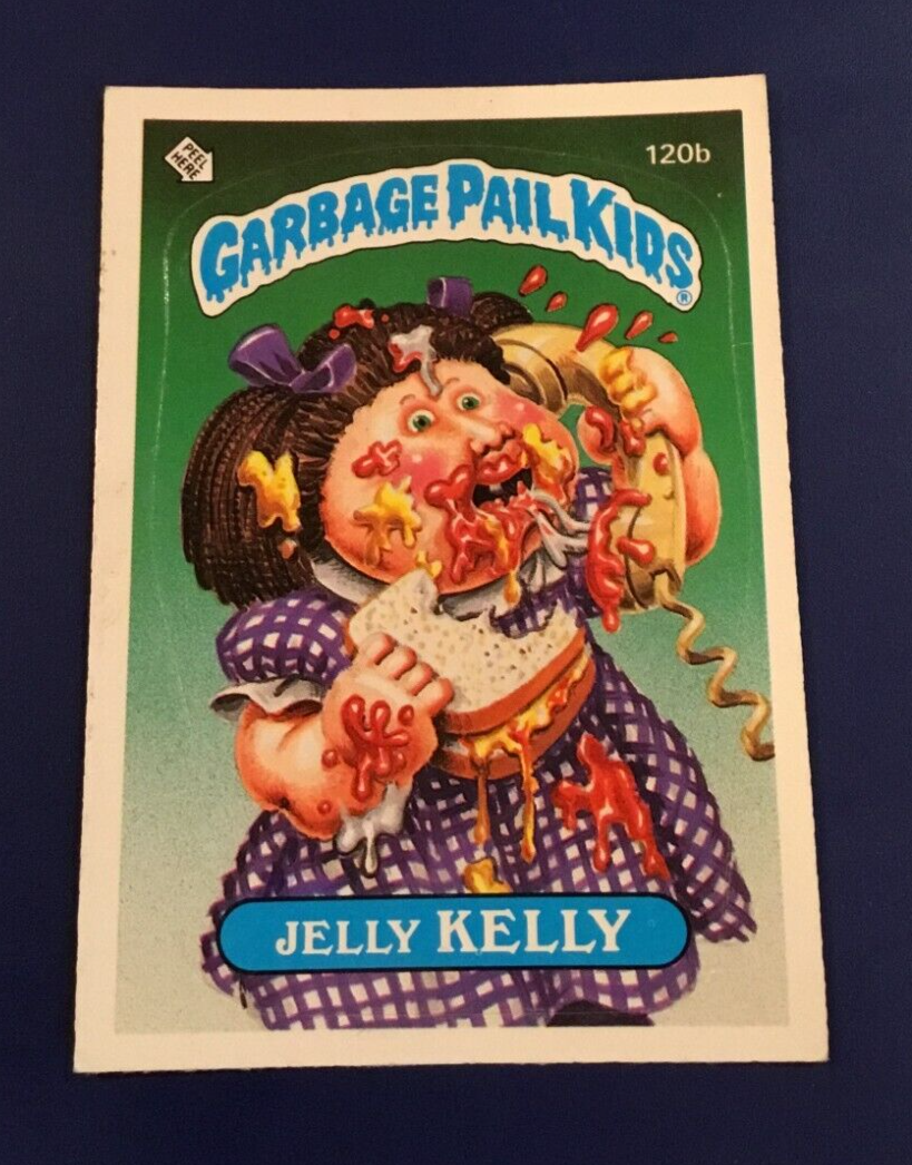 ビクトリーソウル 韓国 白枠 海外 初期 旧枠 英語 ホイルカードのみ 1986 Topps Garbage Pail Kids # 120b JELLY KELLY Series 3 GPK EXT