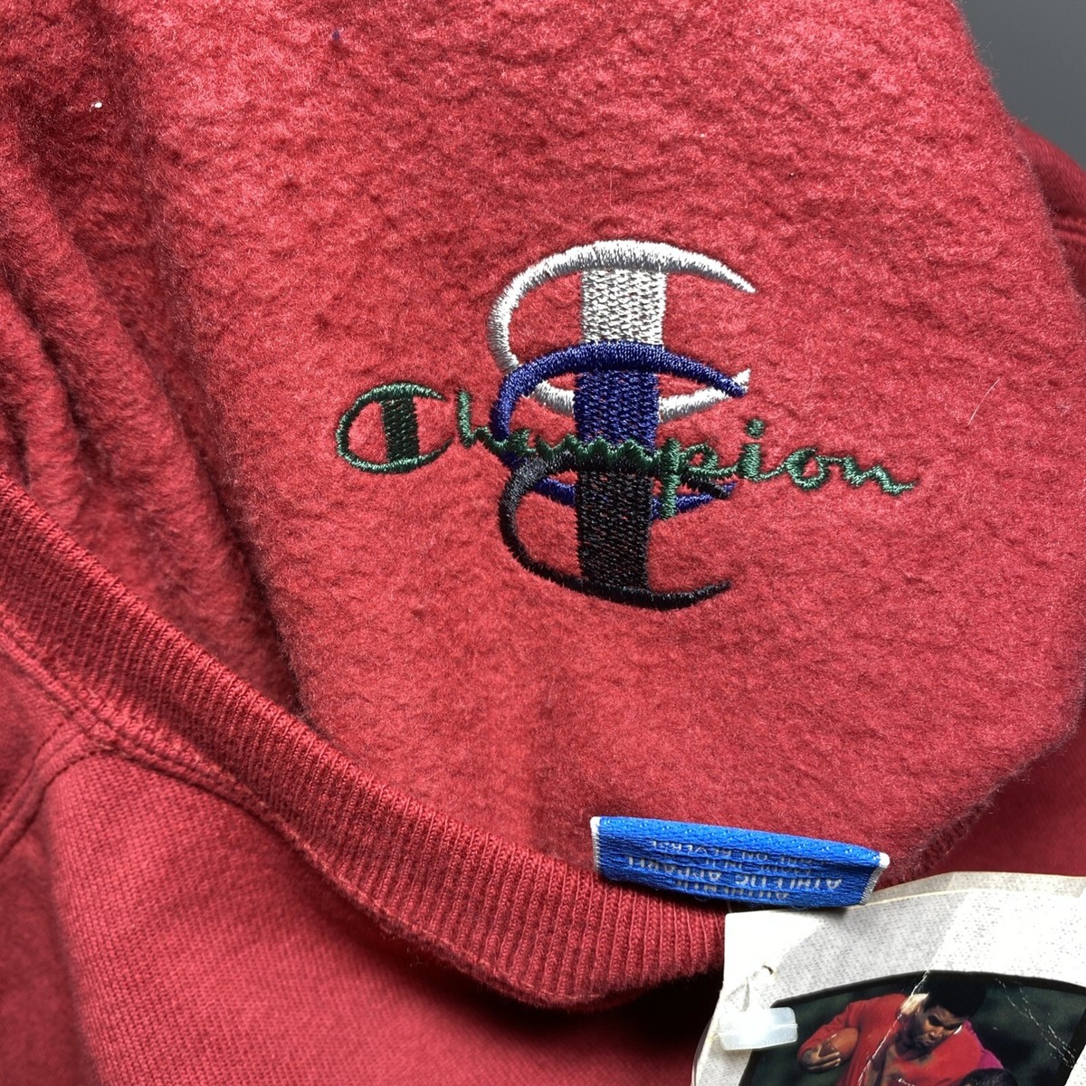 Rare Embroidery Error Vintage 90s Red Champion Sweatshirt Size Xxl