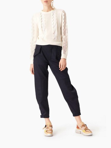 Lace Inset Long Sleeve Sweater/Top 