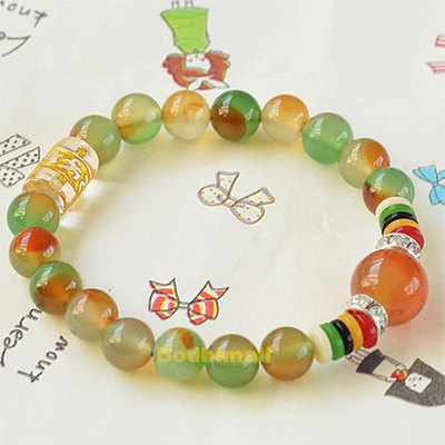 Natural Peacock Agate Beads 8mm Colorful Natural Stones Bracelets