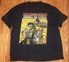 System Of A Down Tour Concert Cartoon T- Shirt, mental band TE3359