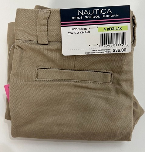 Nautica Girls School Uniform, Pants, Skinny Boot Cut, Khaki waist adjustment - Picture 14 of 14