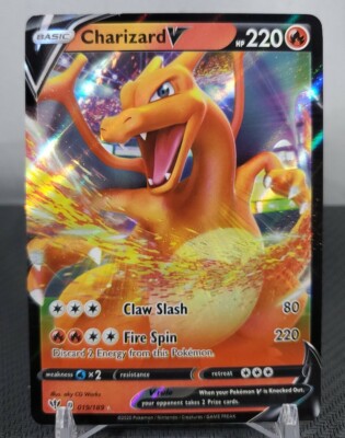 Pokémon TCG: Ultra Rare Charizard V 019/189, Darkness Ablaze, Full Art, Holo