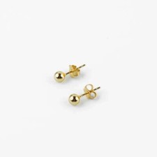 14K Yellow Gold Over Dainty Ball Earrings, Ball Studs, Studs,Tiny Delicate Studs