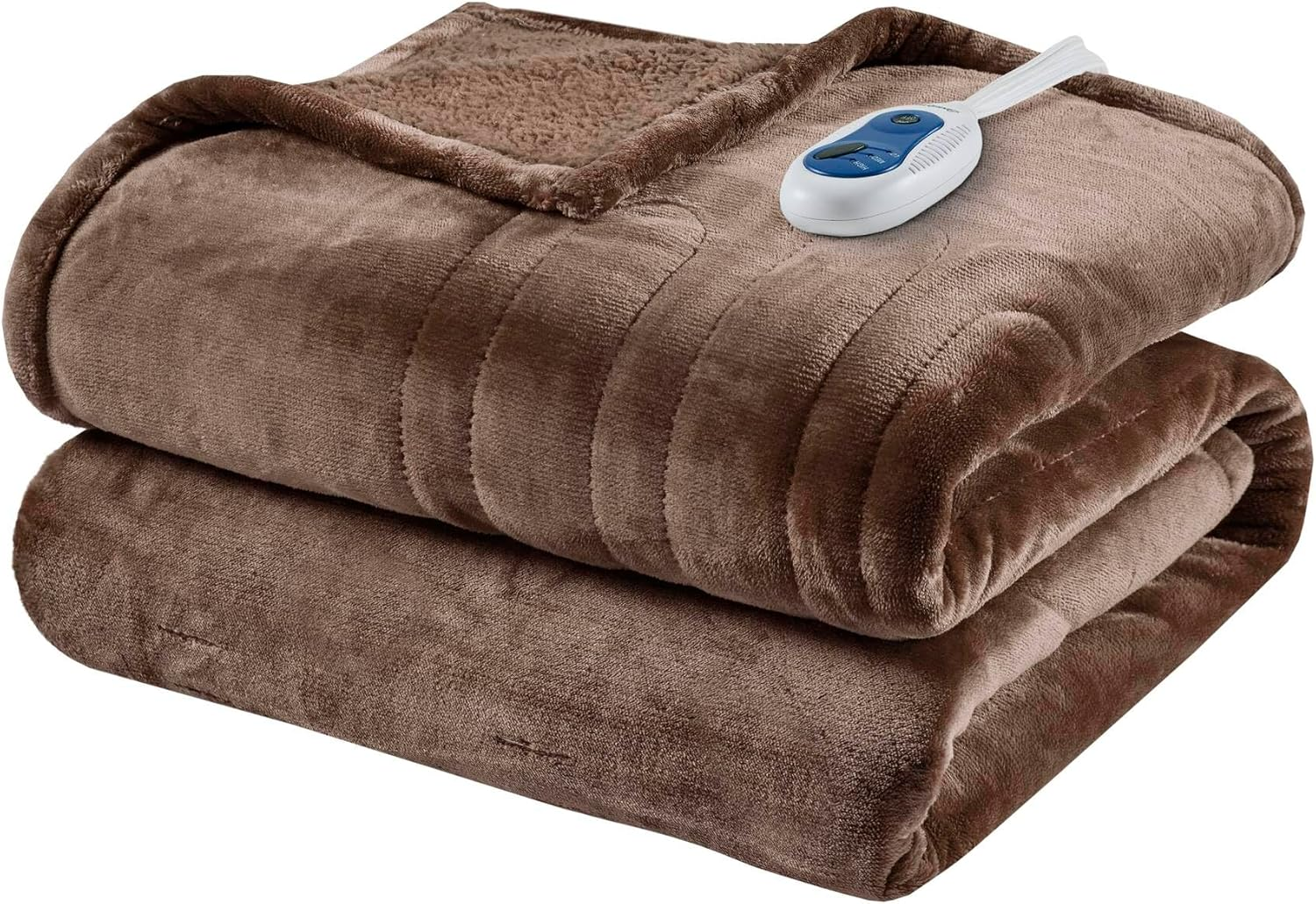 Heated Blanket, Electric Throw Blanket, Soft, Warm, Reversible Plush - Sherpa He