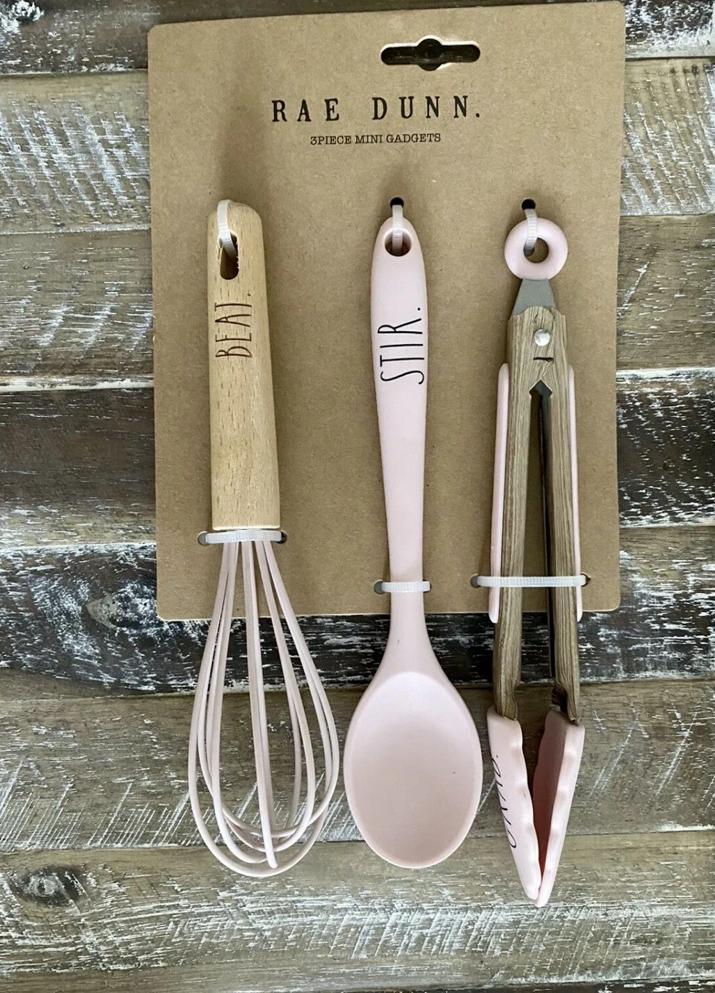 RAE DUNN PINK 3 PIECE MINI Utensils GADGETS SET Grab Tongs Beat Whisk & Stir NEW
Opens in a new wind