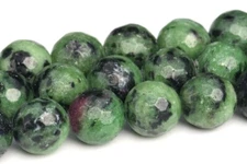 Natural Ruby Zoisite Beads Grade AA Micro Faceted Round Loose Beads 6/8/10/12MM