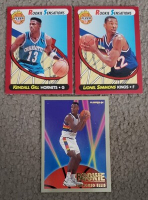 Lot of 3 Fleer Rookie Sensations, Kendall Gill, Lionel Simmons, LaPhonso Ellis