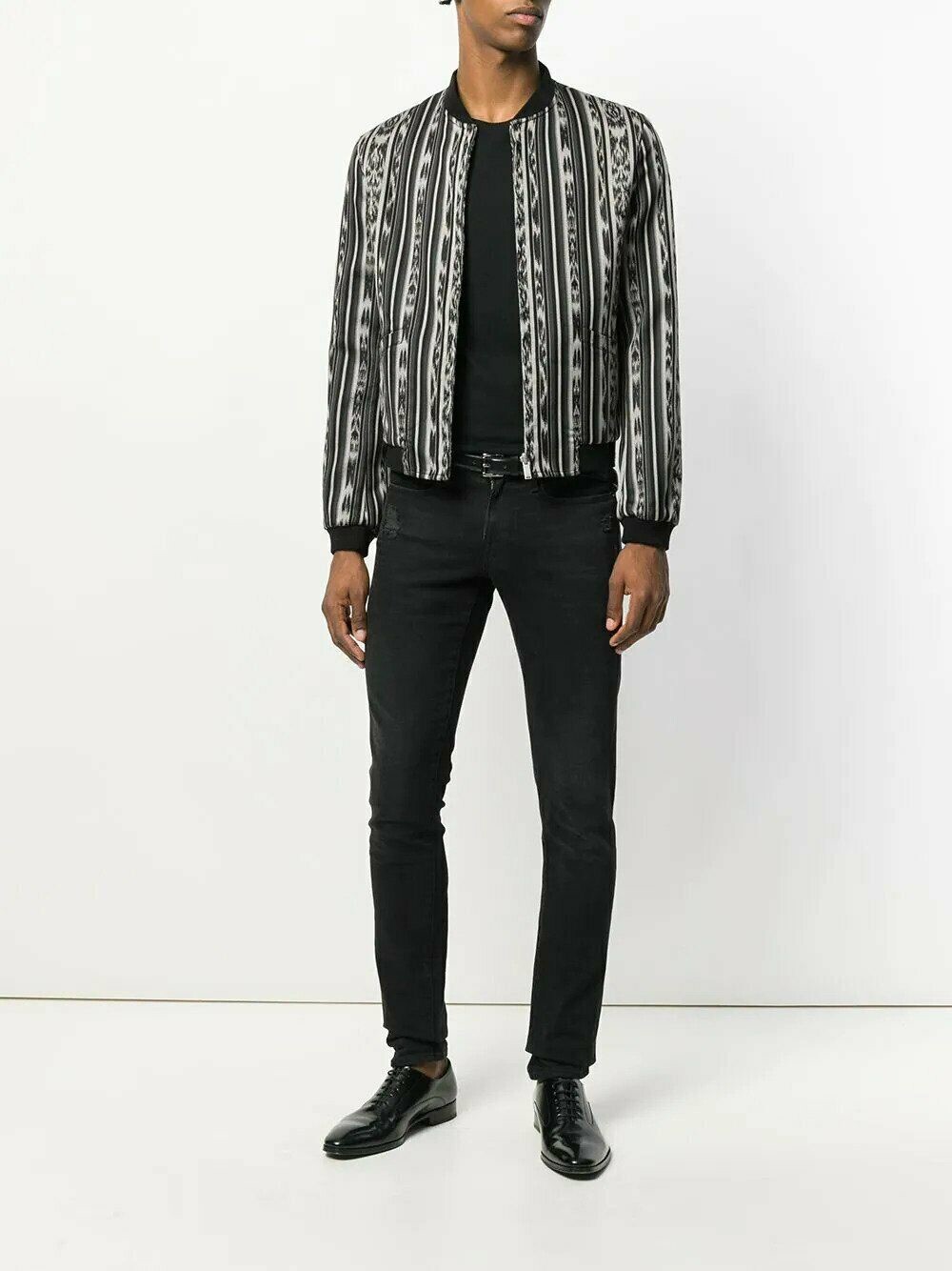 Giacca SAINT LAURENT REVERSIBILE IKAT Modello TEDDY VARSITY BOMBER IT 44