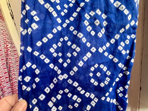 Lovely *NATURA* Blue Tie Dye Elasticated Cotton Beach Trousers L - Picture 3 of 5