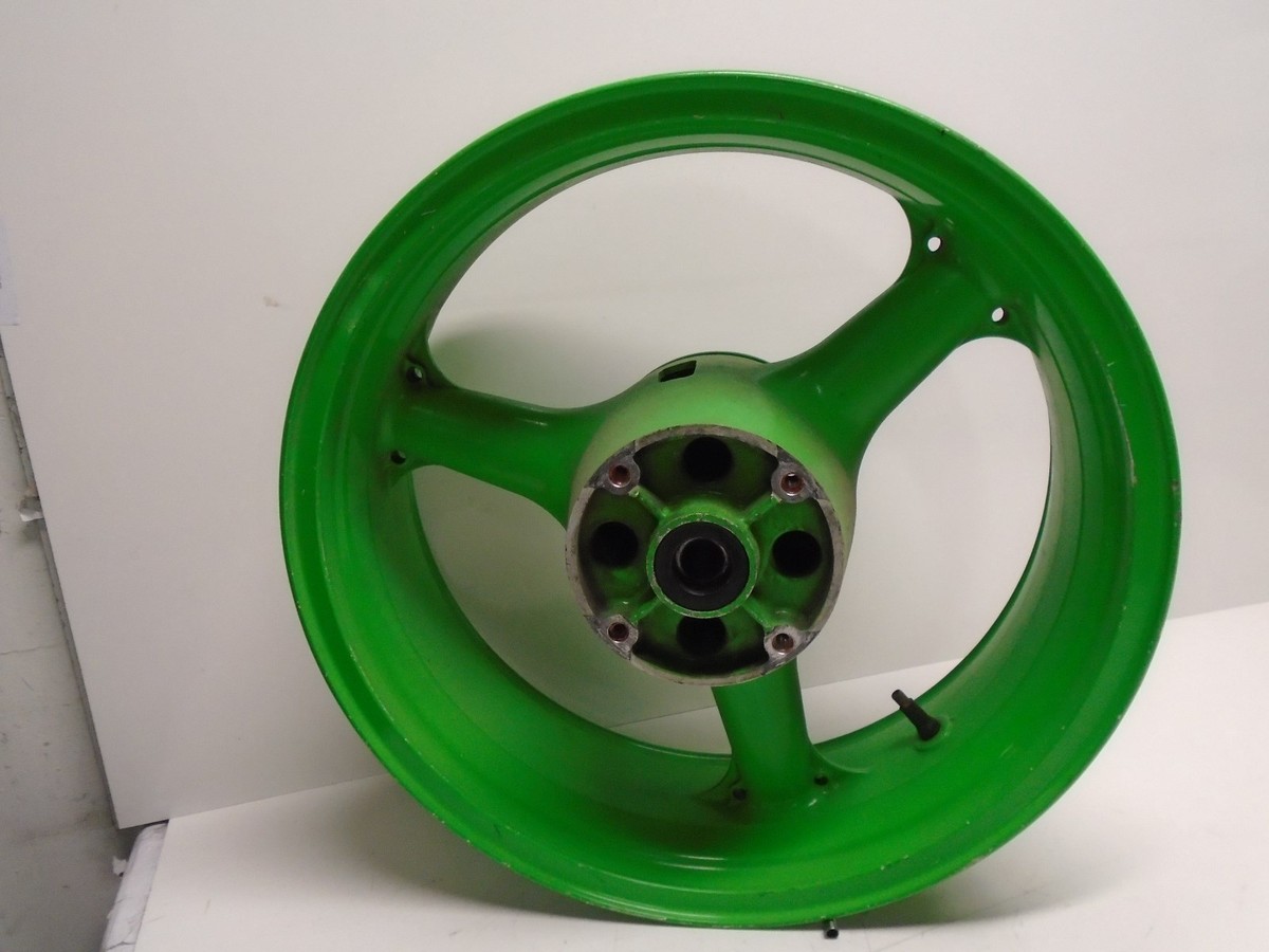 Kawasaki ZX9R ZX9 R 17x5.5 OEM Green Rear Wheel Rim Straight
