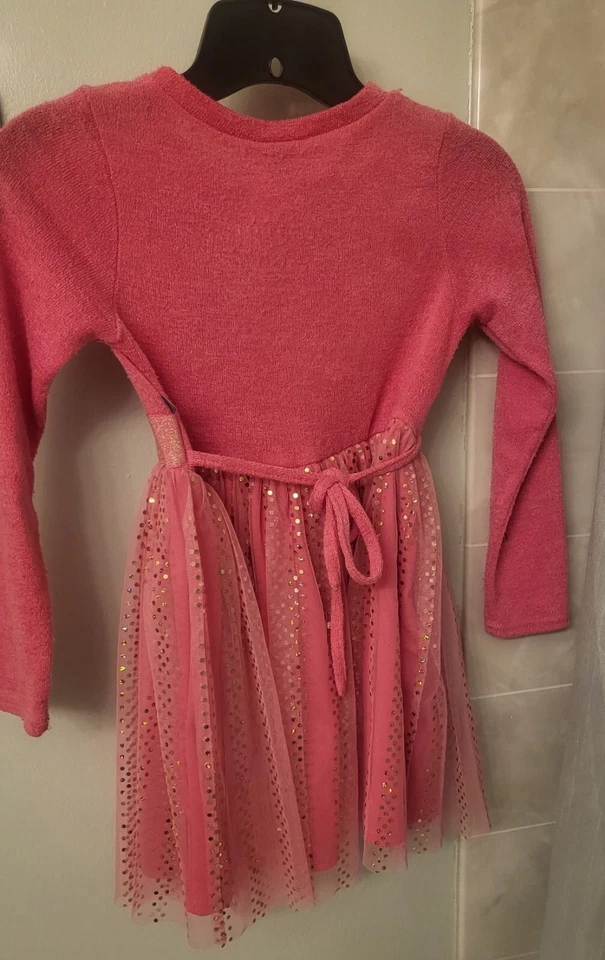 Soft Towel Soft Material With Tulle Skirt Girl Sweater Dress Size 8 - Image 2 of 2