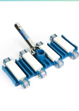 Aquatix Pro Pool Vacuum Head with Wheels, 14" Heavy Duty Model, Aluminum Blue 