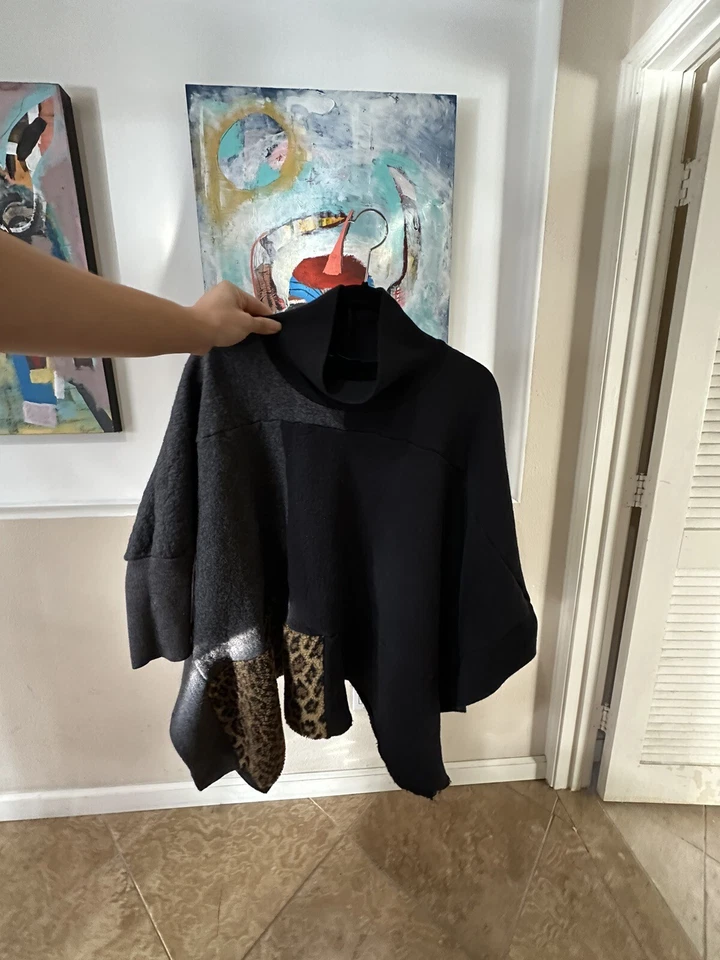y-3 yohji yamamoto Adidas Color block Poncho Sweater - Image 4 of 4