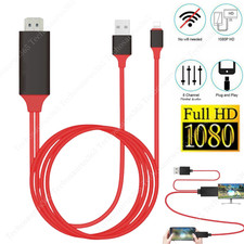 HDMI Mirroring AV Cable Phone to TV HDTV Adapter 1080P for iPhone 14 13 12 11 XR