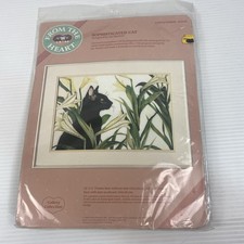 From The Heart Needlepoint Kit Unopened Sophisticated Cat 16x11 Frame Size.