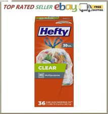 Hefty Recycling Trash Bags Scent Free Clear 30 Gallon 36 Count