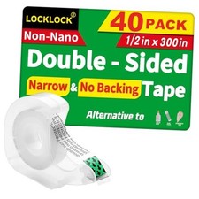 Double Sided Tape Light Duty Pack, 1/2 x 300 inches, Narrow Double 40