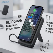 Anker 10000mAh Magnetic Wireless Power Bank w/ Foldable Stand USB-C Black
