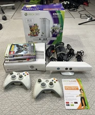 Xbox 360 Console White Kinect Bundle Complete In Box With Games