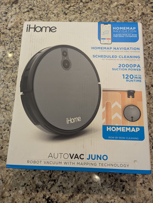 iHome Auto Vac Juno Robot Vacuum with Mapping iHRV9-BLK