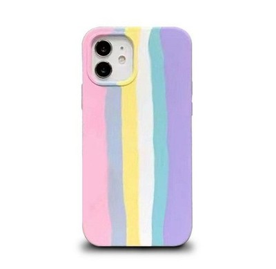 Hülle für iP 13 Pro Rainbow Brighton Rock Flüssigsilikon