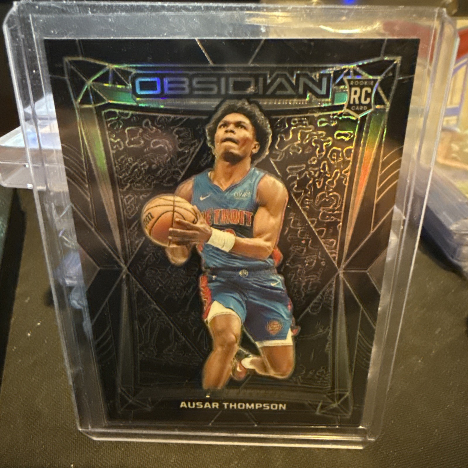 2023-24 Panini Obsidian Ausar Thompson #58 (RC) Silver Prizm Detroit Pistons SP