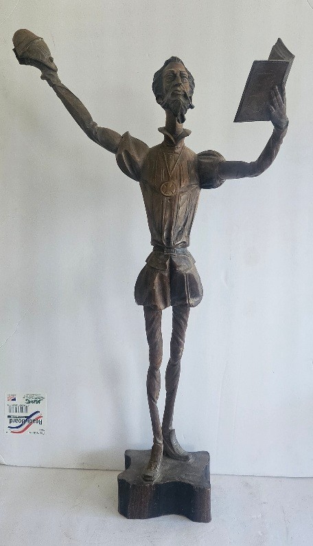 VTG Ouro Artesania No.519-g TALL 22" Hand-Carved Wood Don Quixote Figurine  RARE