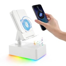 Wireless Induction Bluetooth Speaker, 5-in-1 Foldable Phone Holder, 1500mAh E...