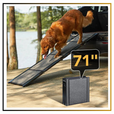 71" X-Long 17.2" Wide Folding Dog Ramp fits Large Dogs SUV Car Truck Non-Slip