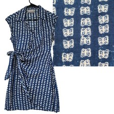Urban Outfitters Butterfly Fairy Wrap Dress XS Blue Sleeveless Mini Summer Boho