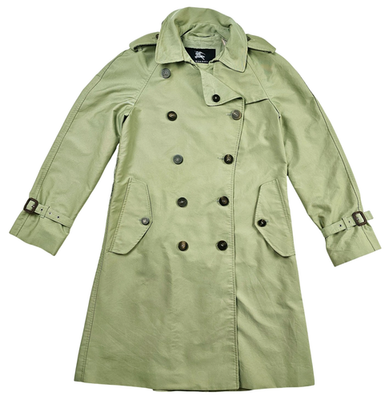 HOT ITALY Women's BURBERRY LONDON CITY DOUBLE BREAST GREEN TRENCH