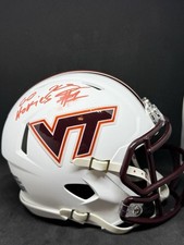 Kyron Drones Signed Virginia Tech Speed Mini Helmet with “GO HOKIES” Inscription